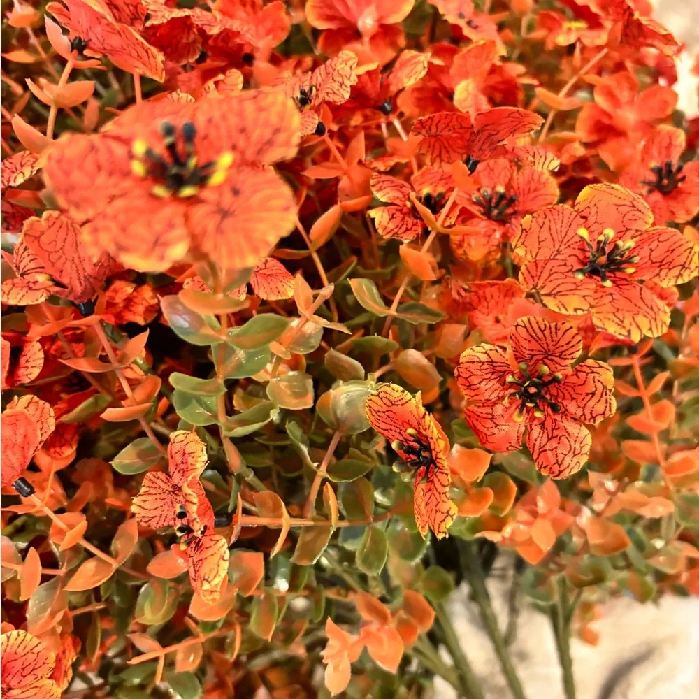 40 Stems - Orange Decorative Faux Flowers